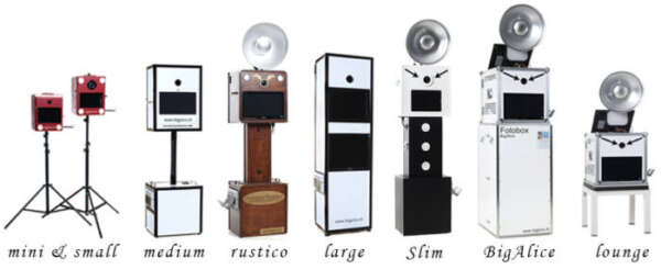 Alle Fotobox Modelle auf einem Blick. Von klein bis Gross. Für jeden Anlass die geeignete Fotobox zum Mieten